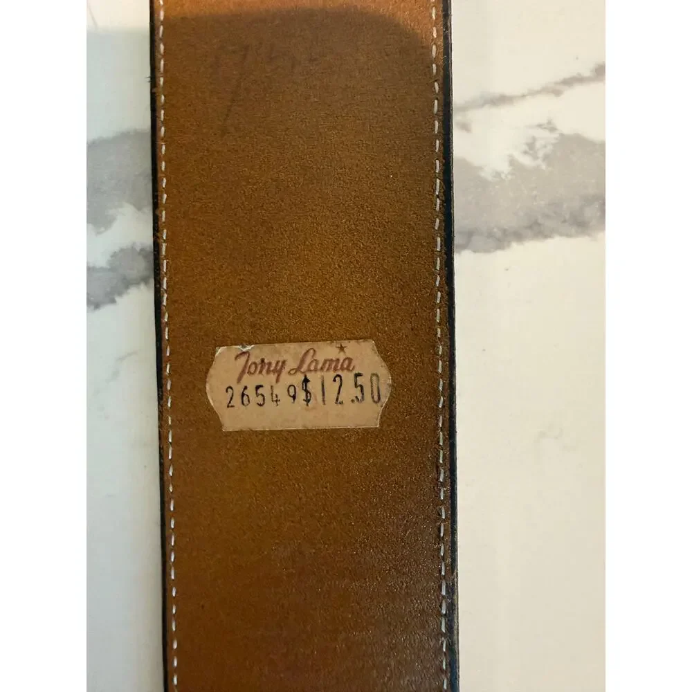 Vintage Tony Llama Two Tone Leather‎ Belt Size 32 Style: 26549 Western Cowboy
